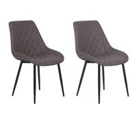 Set of 2 Dining Chairs MARIBEL Faux Leather Dark Brown