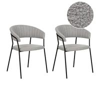Set of 2 Dining Chairs MARIPOSA Boucle Grey