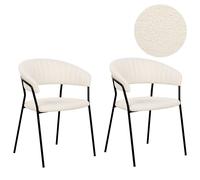 Set of 2 Dining Chairs MARIPOSA Boucle Off-White