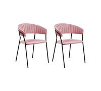 Set of 2 Dining Chairs MARIPOSA Velvet Pink