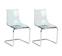 Beliani Set Of 2 Dining Chairs Marshall Transparent Black