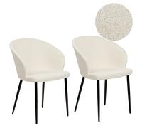 Set of 2 Dining Chairs MASON Boucle Off-White