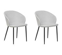 Set of 2 Dining Chairs MASON Fabric Light Grey