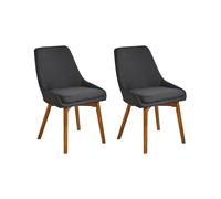 Set of 2 Dining Chairs MELFORT Fabric Black