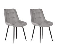 Set of 2 Dining Chairs MELROSE Velvet Light Grey