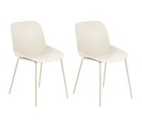 Beliani Set Of 2 Dining Chairs Milaca Beige