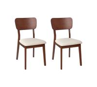 Set of 2 Dining Chairs MINIER Wood Dark Brown