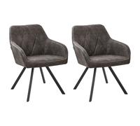 Set of 2 Dining Chairs MONEE Dark Grey
