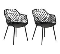 Beliani Set Of 2 Dining Chairs Nashua Ii Black