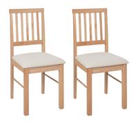 Set of 2 Dining Chairs ORONO Wood Light Brown