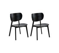 Beliani Set Of 2 Dining Chairs Overly Wood Black Ash Wood