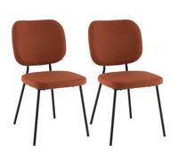 Set of 2 Dining Chairs Padded Linen chair Curved Back Side Chair