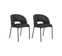 Set of 2 Dining Chairs PENNY Fabric Black
