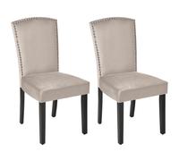 Set of 2 Dining Chairs PISECO Velvet Grey