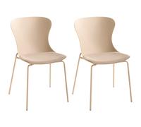 Set of 2 Dining Chairs PITSBURG Beige