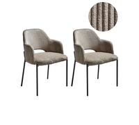 Set of 2 Dining Chairs RATON Corduroy Taupe