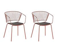 Beliani Set Of 2 Dining Chairs Rigby Metal Copper