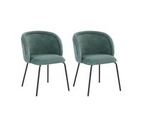 Beliani Set Of 2 Dining Chairs Sarasota Fabric Light Green