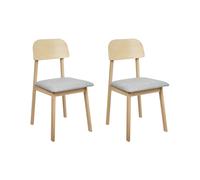 Beliani Set Of 2 Dining Chairs Scandia Wood Light Grey