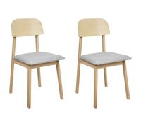 Set of 2 Dining Chairs SCANDIA Wood Light Grey
