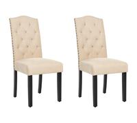 Beliani Set Of 2 Dining Chairs Shirley Beige, Cream