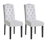 Beliani Set Of 2 Dining Chairs Shirley Fabric Grey, Grey