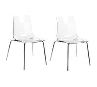 Beliani Set Of 2 Dining Chairs Silerton Transparent, Clear