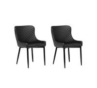 Set of 2 Dining Chairs SOLANO Faux Leather Black