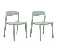 Beliani Set Of 2 Dining Chairs Somers Mint Green