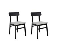 Set of 2 Dining Chairs STACY Wood Light Grey