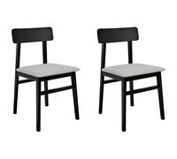 Set of 2 Dining Chairs STACY Wood Light Grey