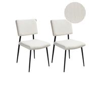 Set of 2 Dining Chairs STURGIS Corduroy Off-White