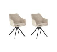 Set of 2 Dining Chairs Swivel LITHIA Taupe