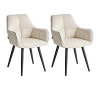 Set of 2 Dining Chairs TIRANO Faux Linen Light Beige