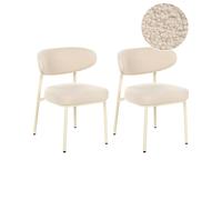 Set of 2 Dining Chairs UNITY Boucle Light Beige