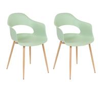 Set of 2 Dining Chairs UTICA Light Green