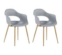 Beliani Set Of 2 Dining Chairs Utica Light Grey