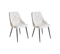 Beliani Set Of 2 Dining Chairs Valerie Faux Leather White