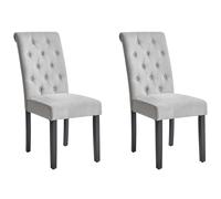 Beliani Set of 2 Dining Chairs VELVA Fabric Grey, Grey