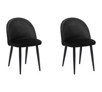 Set of 2 Velvet Dining Chairs Black VISALIA