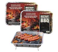 SET OF 2 DISPOSABLE BBQ INSTANT GRILL CHARCOAL DISPOSABLE OUTDOOR CAMPING SUMMER