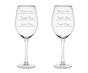 Set of 2 Do Not Ask Large Wine Glasses | Verity