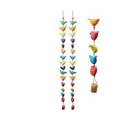 Set of 2 Door Hanging 15 Fabric Birds Tota String with Bell, Festival traditional Decoration for home Wall Temple Bedroom room home festival wedding Decor New year Gifting(Size :- 24" Approx)