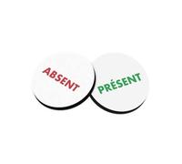 Set of 2 Double-Sided Magnets Present/Absent Diameter 50 mm