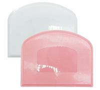 Set of 2 Dough Scrapers Bowl Scraper Plastic Pastry Bread Dough Cutter Flexible Cutter Chopper Home Kitchen Tools Bakeware for Baking(Pink+White)