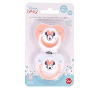 Set of 2 Dummy Anatomical Silicone Teats + 6 m with Minnie Indigo Dreams Case