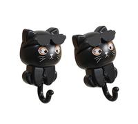 Set of 2 Durable Cast ABS Antler Hooks for Coat Towels, Decorative Entrance Hangers, Home Accessories, Everyday Casual Use, Cat Eye Wink Hooks