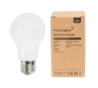 Set of 2 E27 6W LED SMD GLS Bulbs in Cool White Transparent White