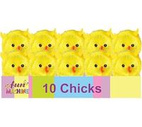 Set of 2 Easter Art Speckled Egg Chick Chicken Bunny Picks Bonnet Hat Decoration Banner (Set of 10 Small Chicks)