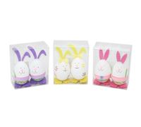 Set Of 2 Easter Bunny Egg Decoration Art And Craft Crafting Accessories ~ Rabbit Colour Varies